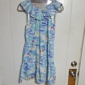 Vineyard Vines‎ Girl's Dress Tropucal Nautical Beachy Ruffly Sz XL/14-16 EUC